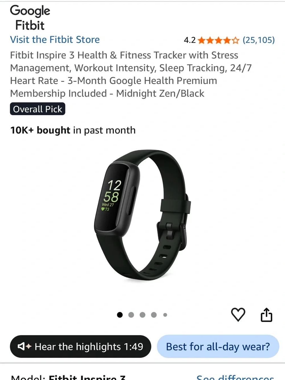 fitbit slim wearable